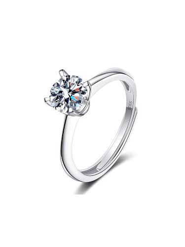 Bague en argent sterling 925 Moissanite géométrique Dainty