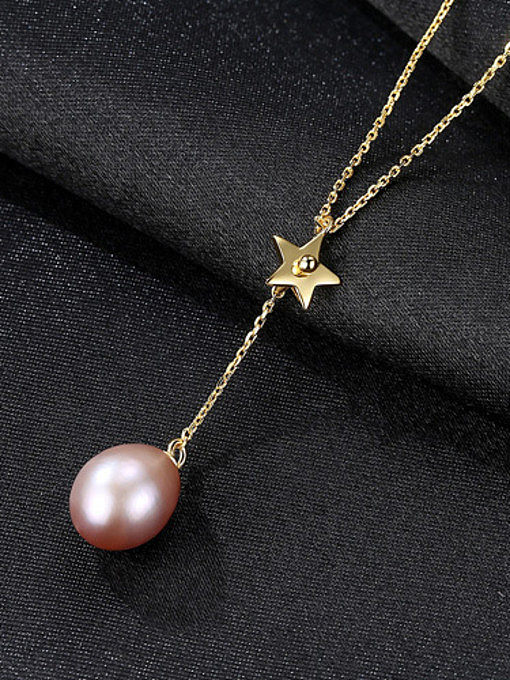 Collar estrella de perlas de agua dulce en plata de primera ley