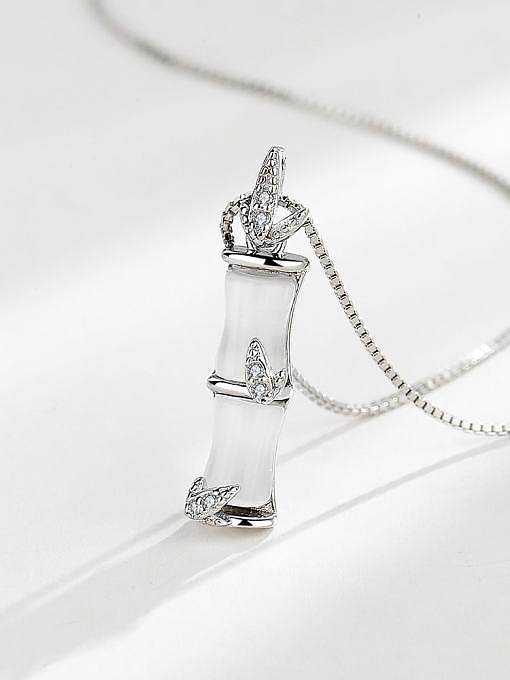 925 Sterling Silber Jade unregelmäßige minimalistische Halskette
