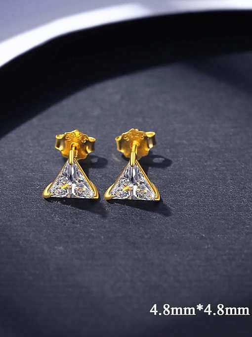 925 Sterling Silver Cubic Zirconia Triangle Minimalist Stud Earring