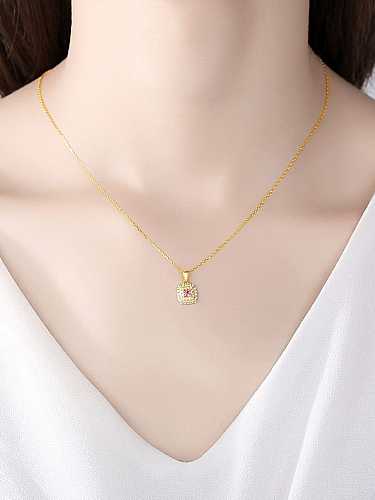 925 Sterling Silver Cubic Zirconia Geometric Minimalist Necklace