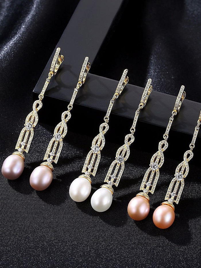 Pure silver retro 7-8mm Natural Freshwater Pearl Earrings