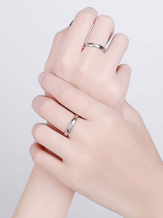 925 Sterling Silver Geometric Minimalist Couple Ring