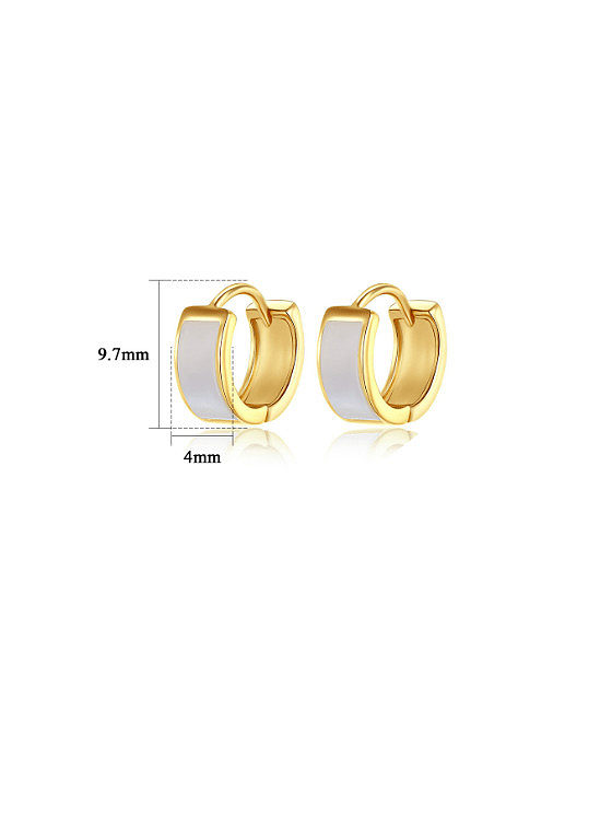Geometrischer minimalistischer Huggie-Ohrring aus 925er Sterlingsilber mit Emaille