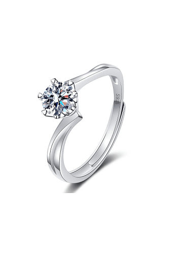 Bague en argent sterling 925 Moissanite géométrique Dainty