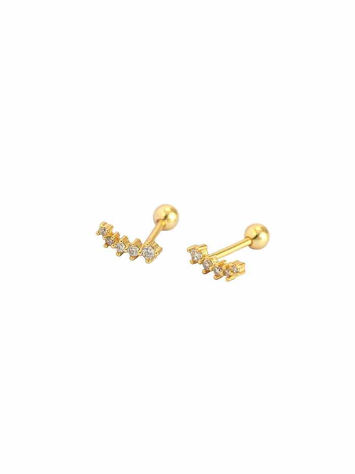 925 Sterling Silver Cubic Zirconia Geometric Dainty Stud Earring