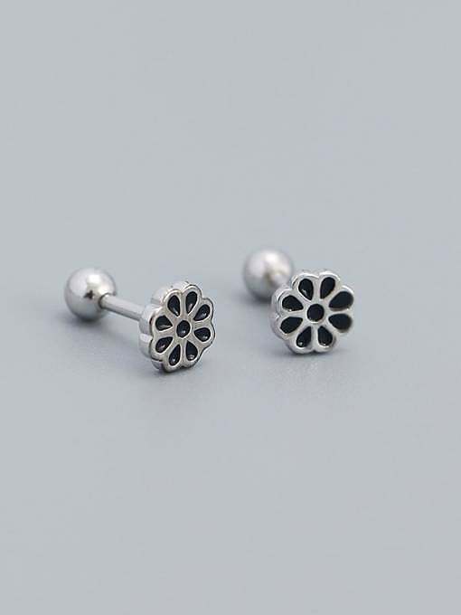 925 Sterling Silber Emaille Blumen minimalistischer Ohrstecker