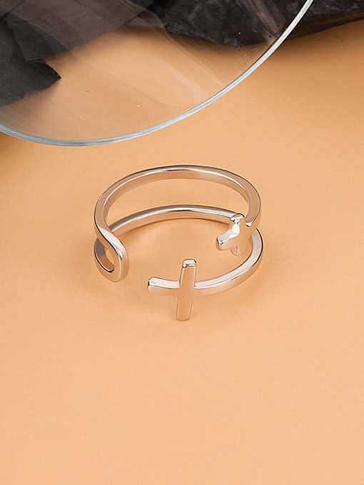 925 Sterling Silver Cross Minimalist Stackable Ring