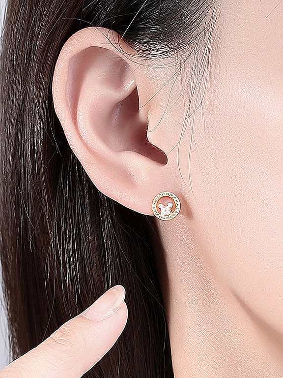Geometrischer minimalistischer Huggie-Ohrring aus 925er Sterlingsilber mit Zirkonia