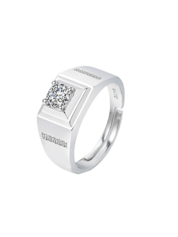 Adjustable Solitaire Band Ring For Men