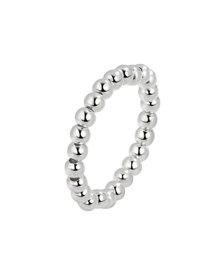 925 Sterling Silver Bead Geometric Minimalist Bead Ring