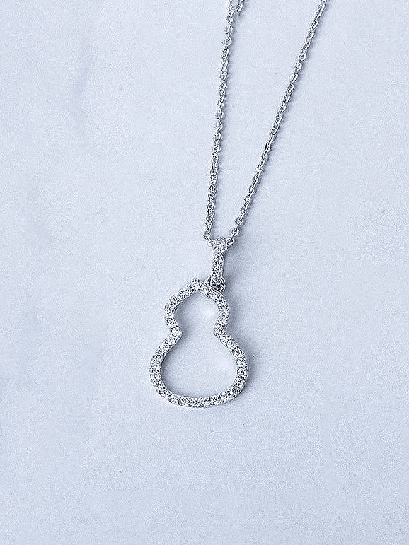 925 Sterling Silver Cubic Zirconia Irregular Minimalist Necklace