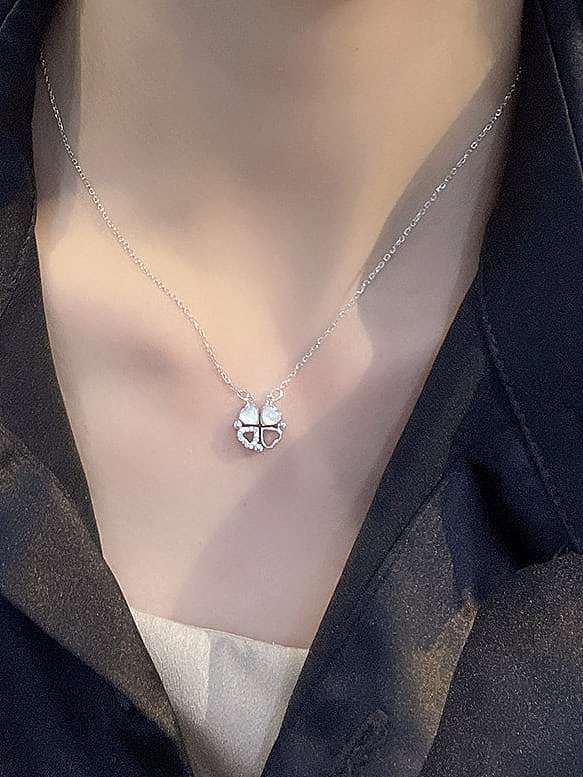925 Sterling Silver Shell Clover Minimalist Necklace