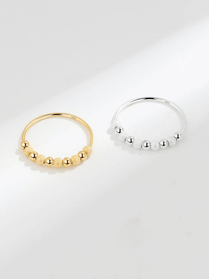 925 Sterling Silver Geometric Minimalist Bead Ring