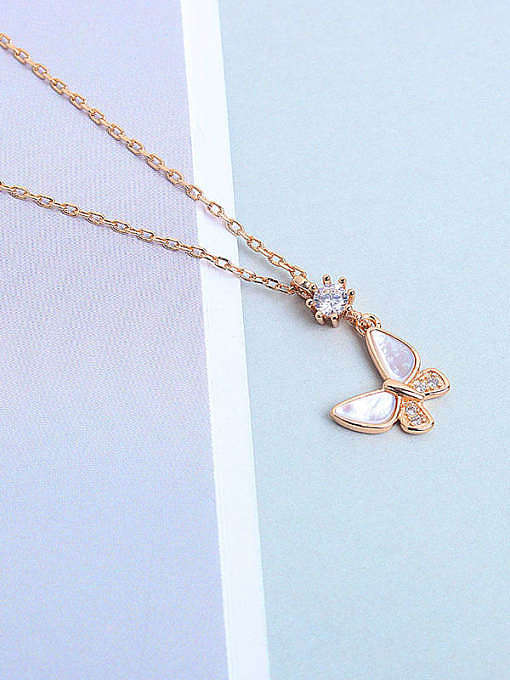 925 Sterling Silver Shell Butterfly Minimalist Necklace