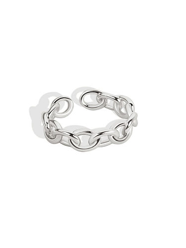 925 Sterling Silver Geometric Chain Minimalist Band Ring