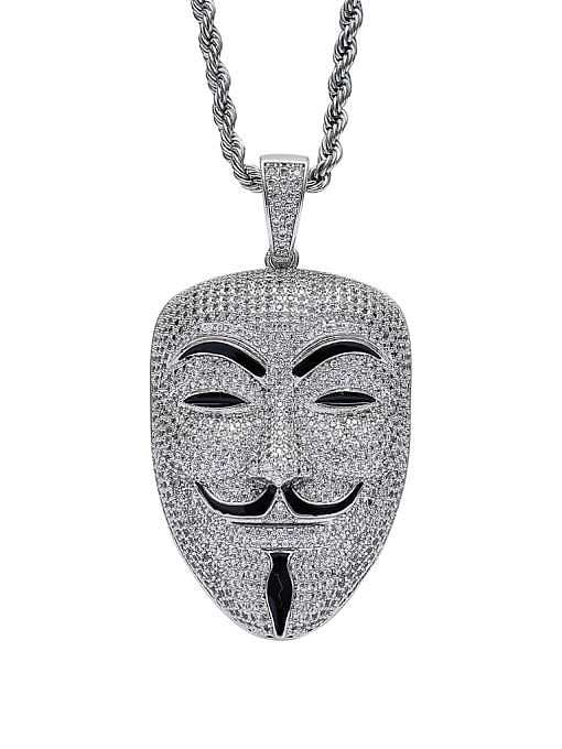 Brass Cubic Zirconia Enamel With avatar Hip Hop Necklace