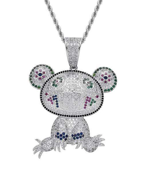 Collar de hip hop de rana de circonita cúbica de latón