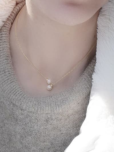 Brass Freshwater Pearl Minimalist Choker Necklace