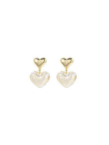 Brass Heart Dainty Stud Earring