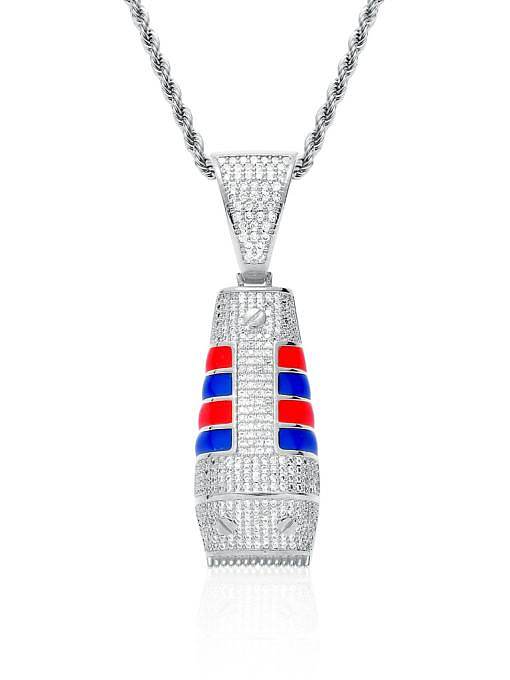 Brass Cubic Zirconia Shaver Hip Hop Necklace