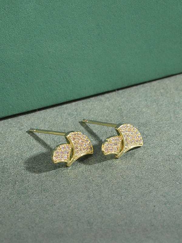Brass Cubic Zirconia Irregular Minimalist Stud Earring Set