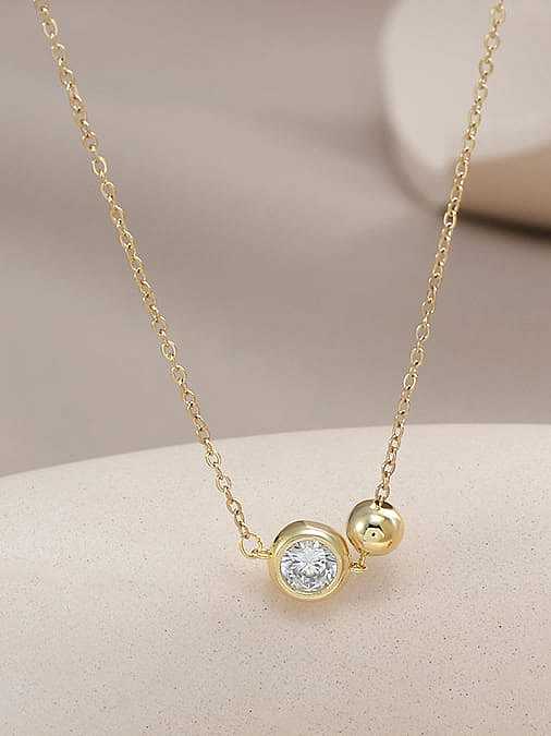 Collar minimalista geométrico de diamantes de imitación de latón