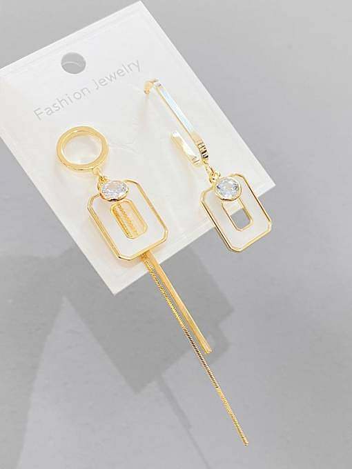 Brass Shell Geometric Trend Drop Earring