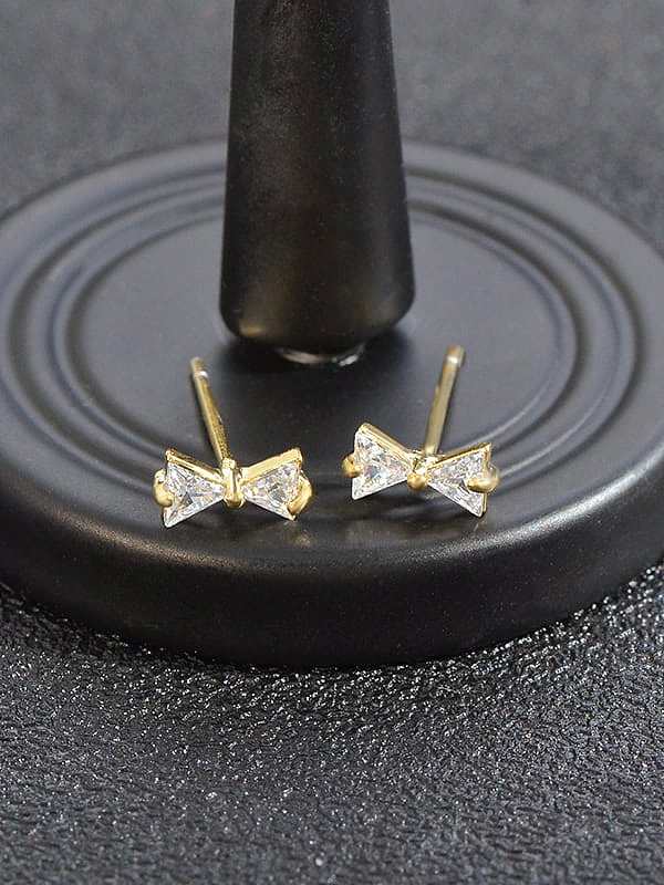 Brass Cubic Zirconia Geometric Minimalist Stud Earring Set