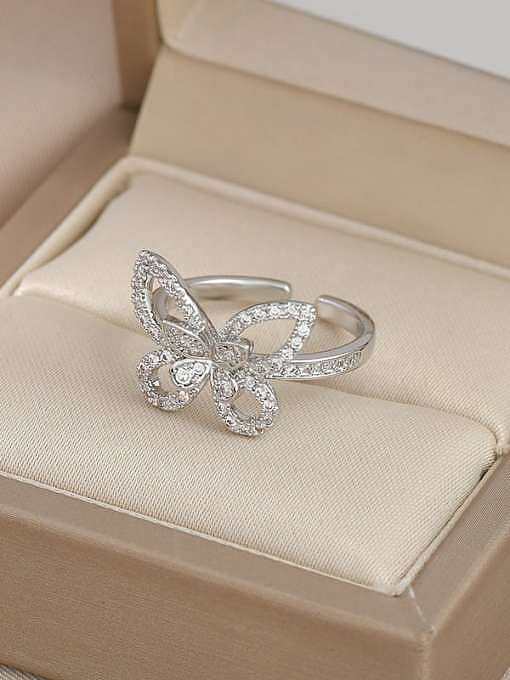 Bague Dainty Papillon en Laiton Cubic Zirconia