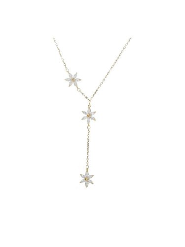Collier Lariat Dainty étoile en laiton et zircon cubique