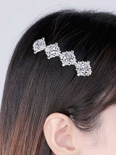 Minimalistische geometrische Haarspange aus Messing mit Zirkonia