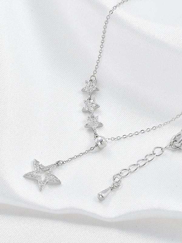 Brass Cubic Zirconia Star Dainty Necklace