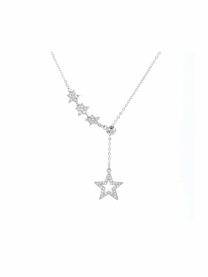 Brass Cubic Zirconia Star Dainty Necklace