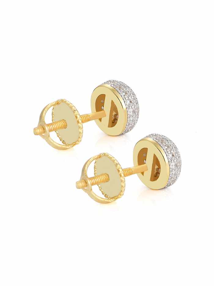 925 Sterling Silver Cubic Zirconia Round Dainty Stud Earring