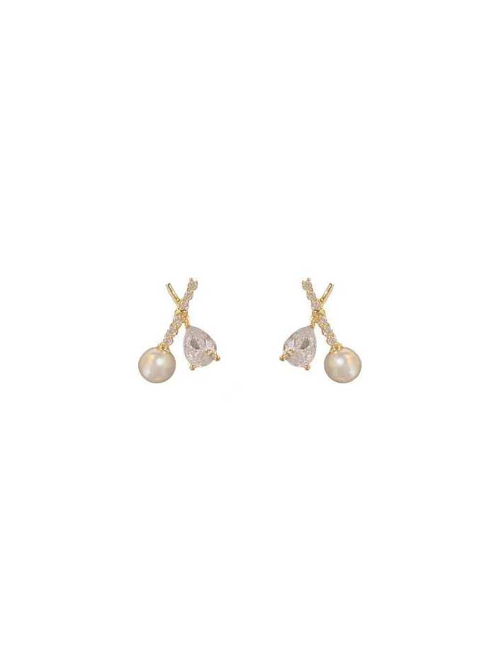 Boucles d'oreilles géométriques Dainty en laiton et zircon cubique