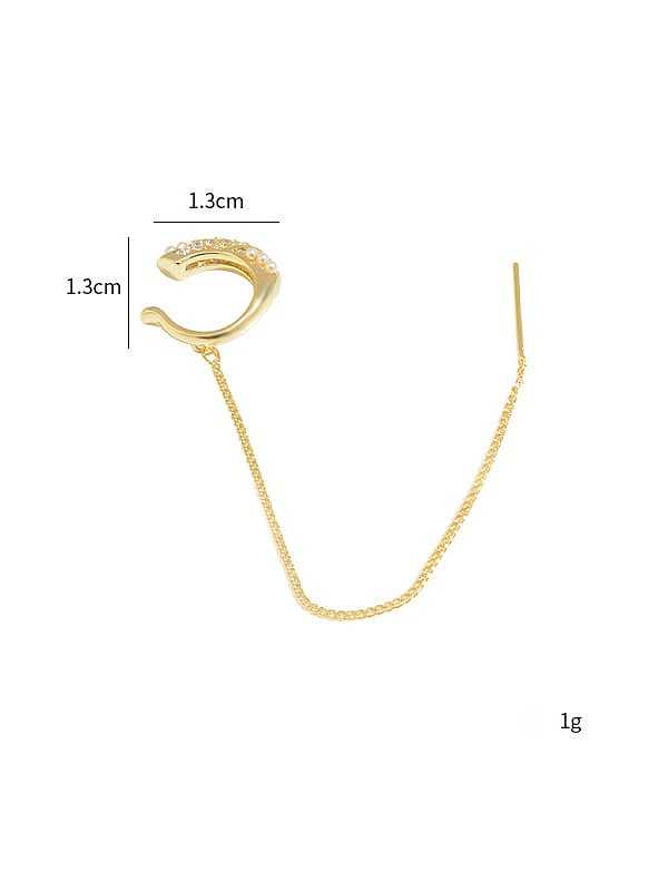 Brass Imitation Pearl Tassel Dainty Single Earring