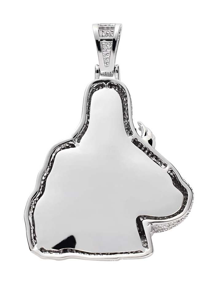 Brass Cubic Zirconia Religious Hip Hop Necklace