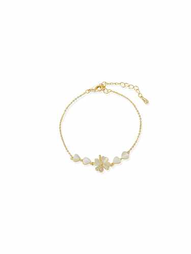Zierliches Armband aus Messing mit Zirkonia-Blumen