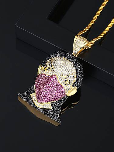 Unregelmäßige Hip-Hop-Halskette aus Messing mit Zirkonia
