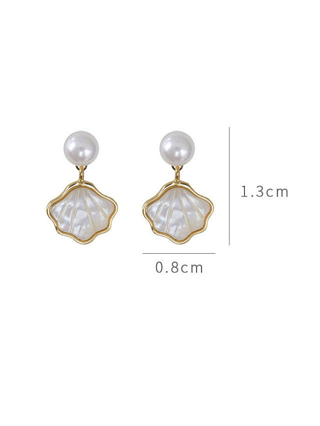 Brass Shell Irregular Minimalist Drop Earring