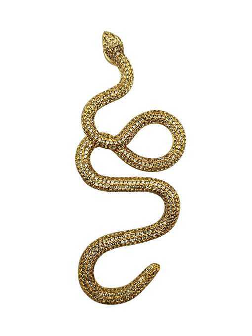 Brass Cubic Zirconia Snake Hip Hop Necklace