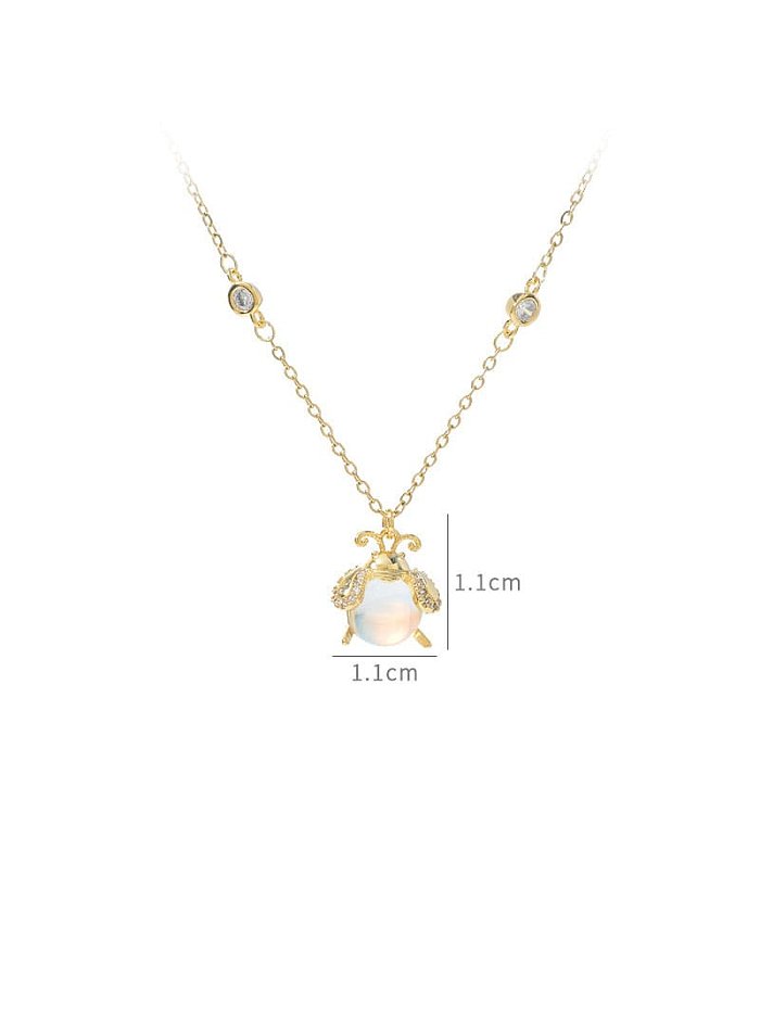 Brass Cubic Zirconia Animal Dainty Necklace