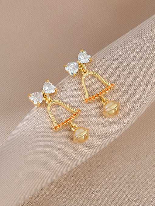 Brass Cubic Zirconia Bowknot Dainty Stud Earring