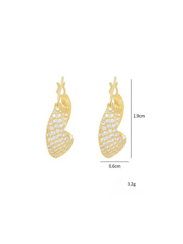 Brass Cubic Zirconia Geometric Dainty Stud Earring