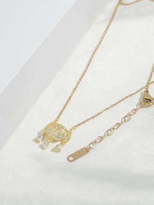 Brass Cats Eye Tassel Dainty Necklace