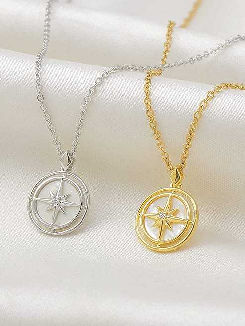 Brass Cubic Zirconia Round Dainty Necklace