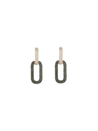 Brass Cubic Zirconia Geometric Dainty Drop Earring