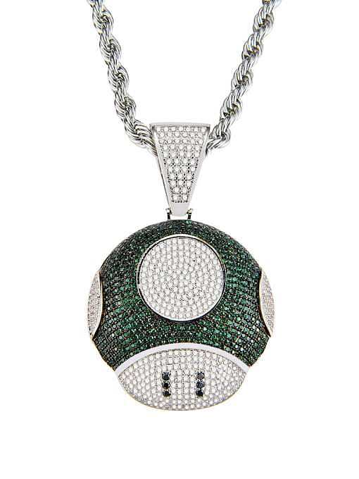 Brass Cubic Zirconia Round Hip Hop Necklace