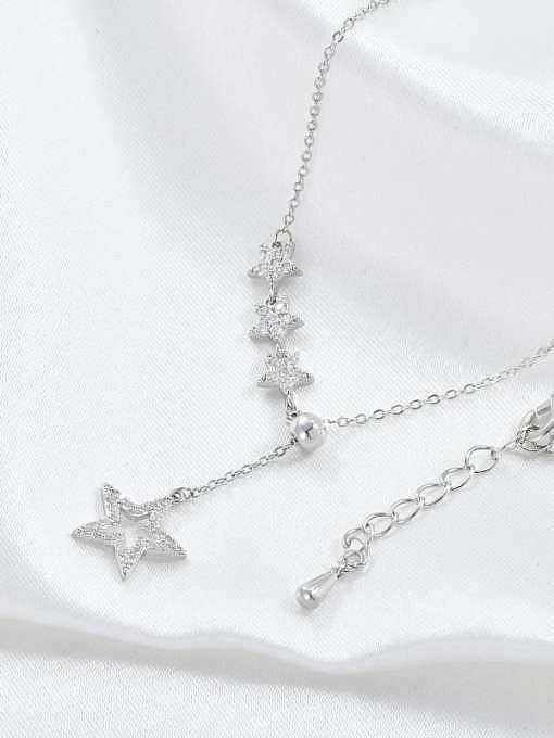 Brass Cubic Zirconia Star Dainty Necklace
